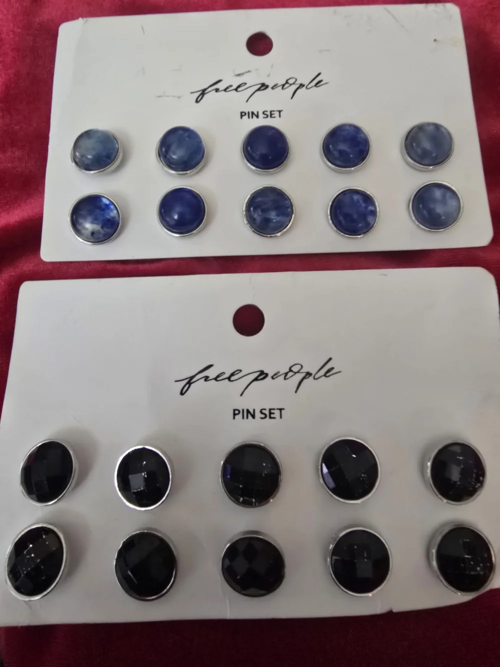 Free People Blue and Black Brooch Pin Sets 20 Units